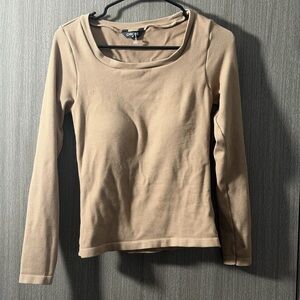Chic Tan Long Sleeve Women's Top